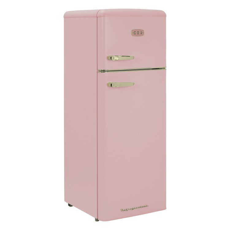 CDA 206 Litre Top Mount Retro Freestanding Fridge Freezer - Betty Tea Rose - Image 2