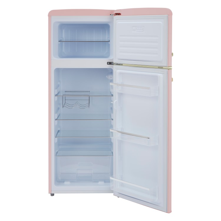 CDA 206 Litre Top Mount Retro Freestanding Fridge Freezer - Betty Tea Rose - Image 5