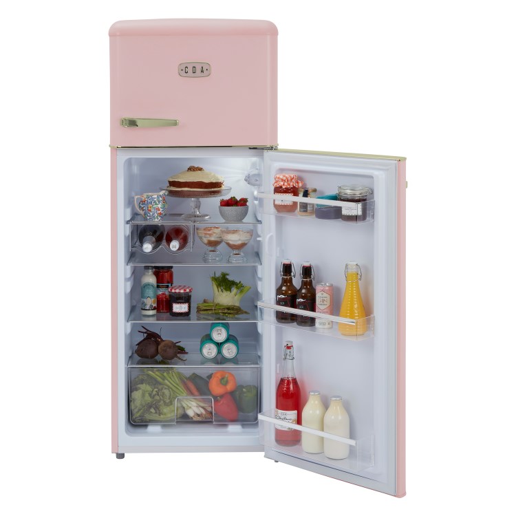 CDA 206 Litre Top Mount Retro Freestanding Fridge Freezer - Betty Tea Rose - Image 7
