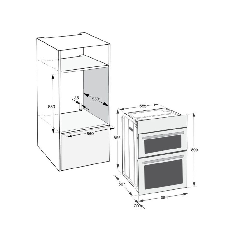 Hotpoint DIH10DW Built-In Electric Double Oven - White - Image 7
