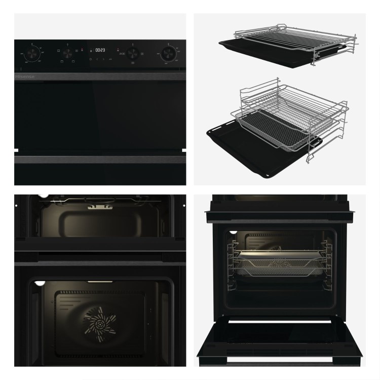 Hisense Hi6 BID914221CDBG Built-In Electric Double Oven - Black - Image 4
