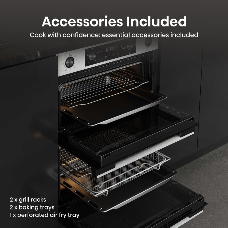 Hisense Hi6 BUD714221AX Built-Under Electric Double Oven - Stainless Steel - Image 10