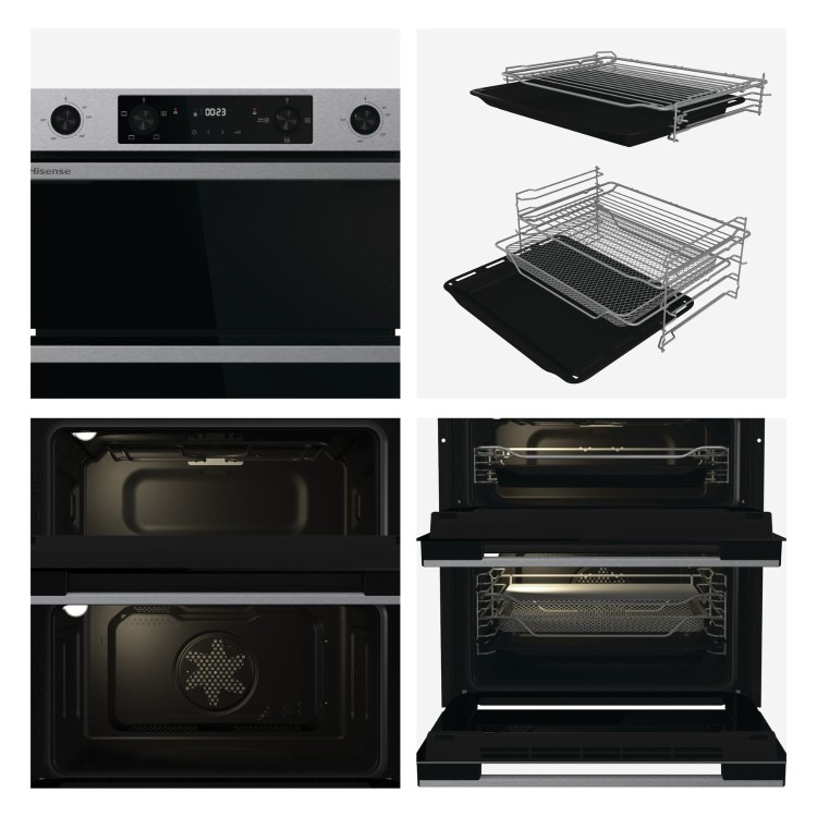 Hisense Hi6 BUD714221AX Built-Under Electric Double Oven - Stainless Steel - Image 5