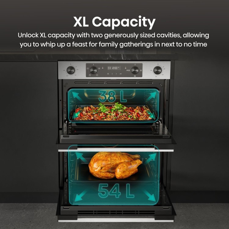 Hisense Hi6 BUD714221AX Built-Under Electric Double Oven - Stainless Steel - Image 9