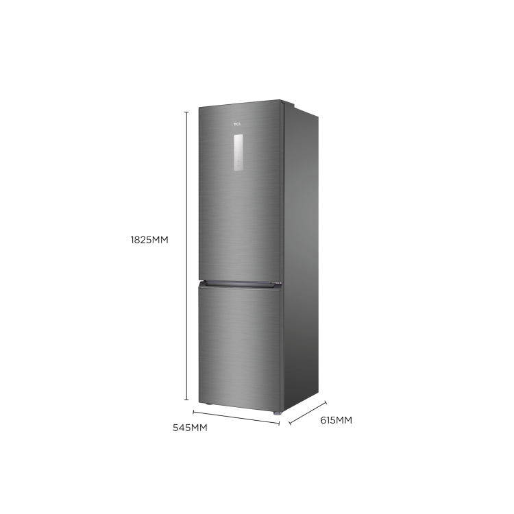 TCL 282 Litre 70/30 Freestanding Fridge Freezer - Stainless Steel - Image 3