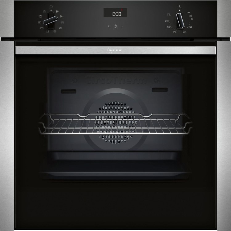 Neff N50 B3ACE4AN3B Slide and Hide Electric Single Oven - Stainless Steel