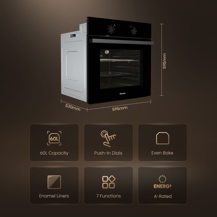 Hisense BI62020ABGUK Electric Single Oven - Black - Image 3