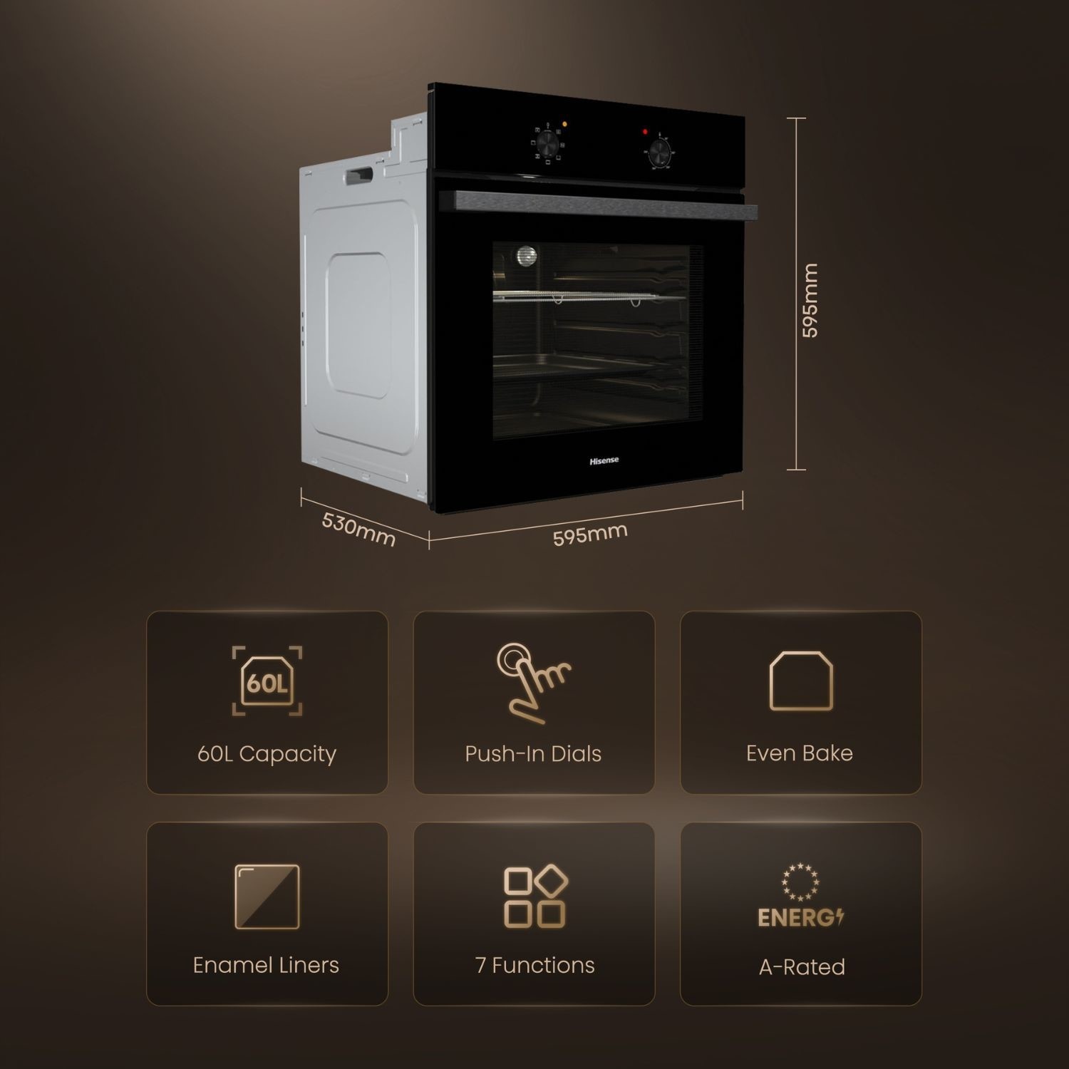 Hisense BI62020ABGUK Electric Single Oven - Black - Image 9