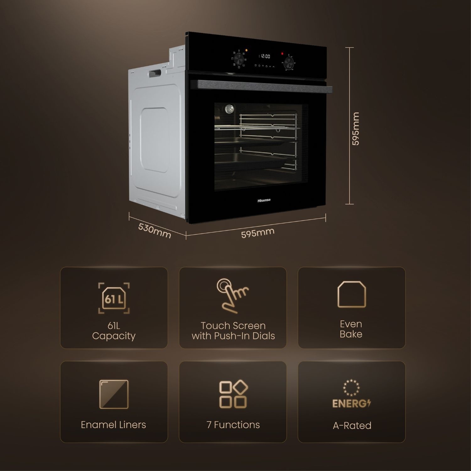 Hisense BI62220ABGUK Electric Single Oven - Black - Image 9
