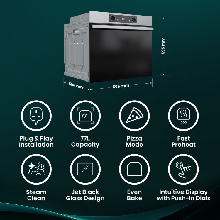 Hisense Hi2 BI622AXPGUK Electric Single Oven - Stainless Steel - Image 3