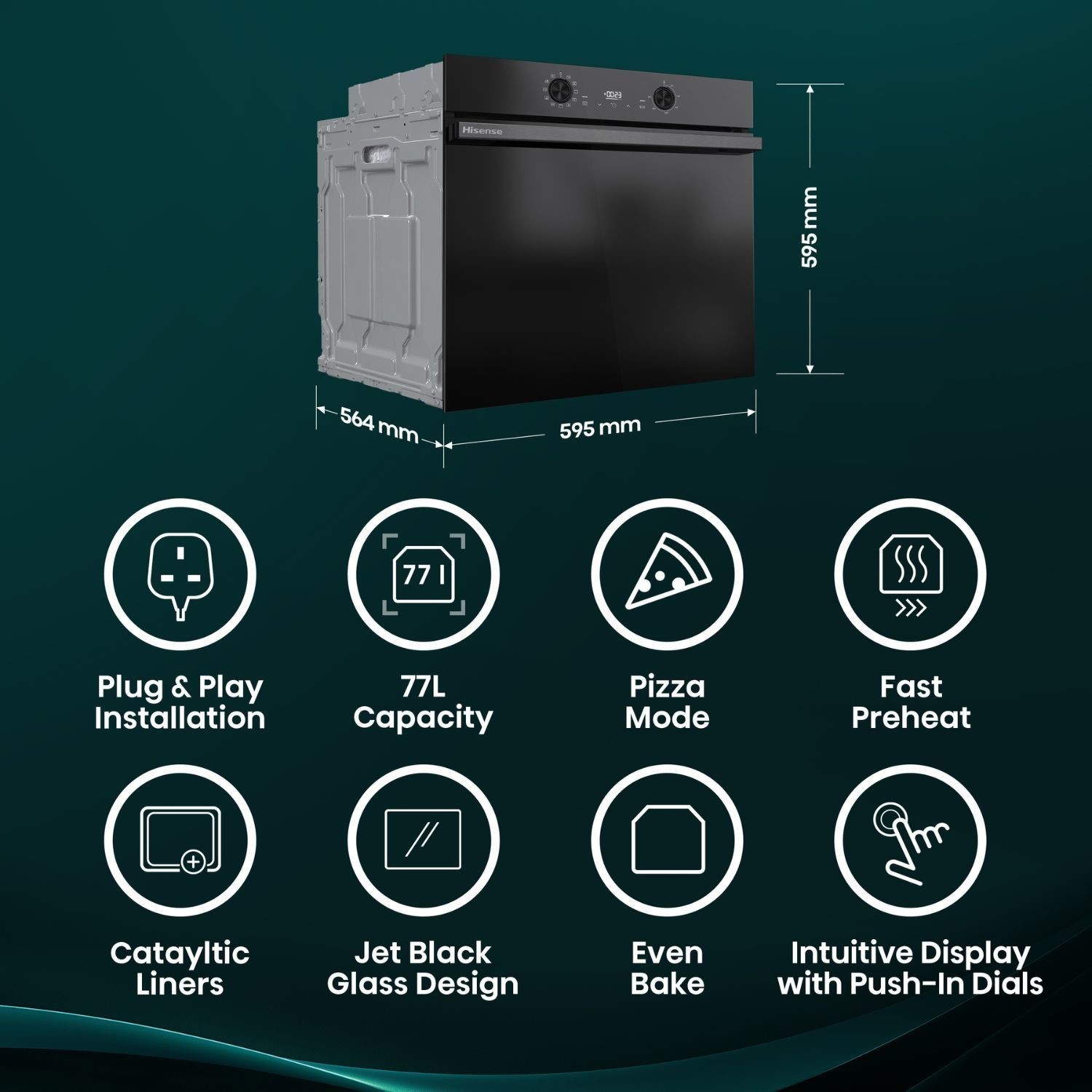 Hisense Hi2 BI624CBPGUK Electric Single Oven - Black - Image 9