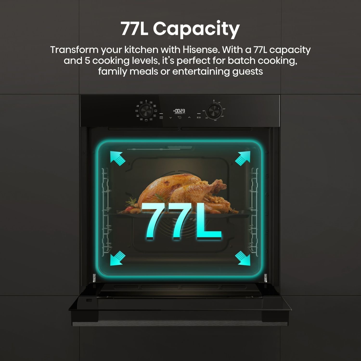 Hisense Hi2 BI624CBPGUK Electric Single Oven - Black - Image 8