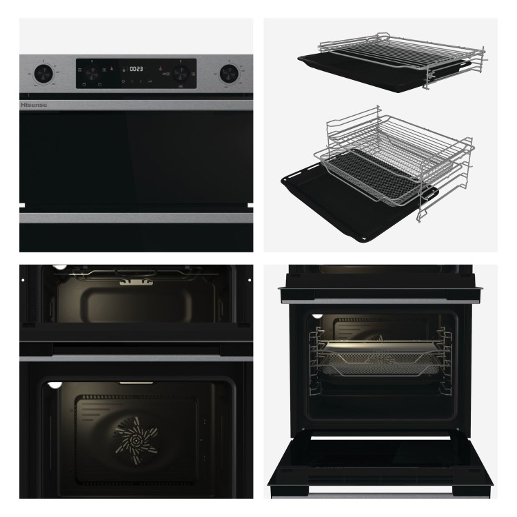 Hisense Hi6 BID914221AX Built-In Electric Double Oven - Stainless Steel - Image 2