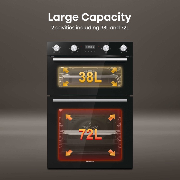 Hisense BID95211BGUK Built-In Electric Double Oven - Black - Image 4