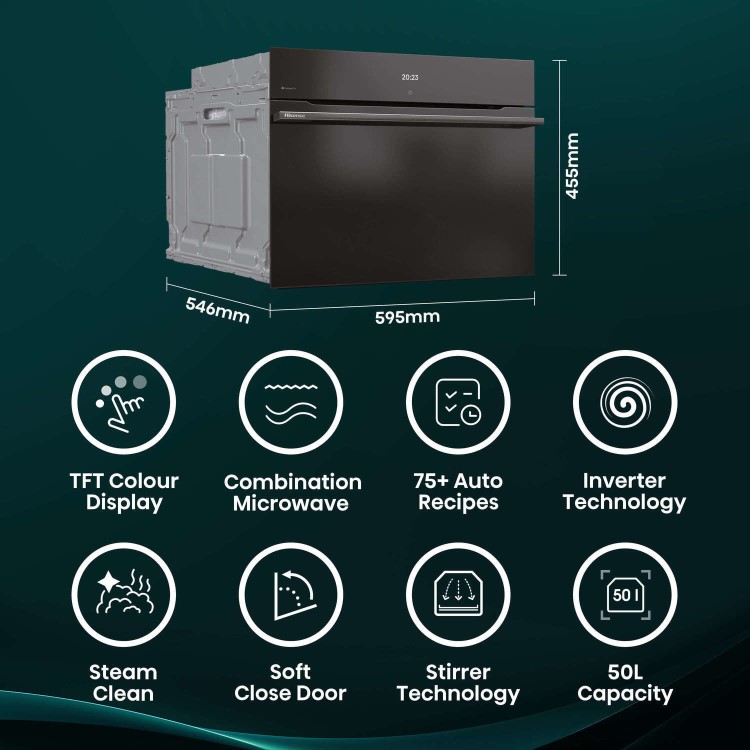 Hisense Built-In Electric Microwave Oven - Black - Image 3