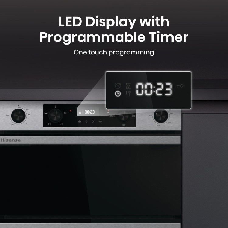 Hisense Hi6 BUD714221CX Built-Under Electric Double Oven - Stainless Steel - Image 10