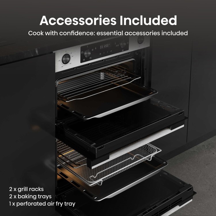Hisense Hi6 BUD714221CX Built-Under Electric Double Oven - Stainless Steel - Image 11