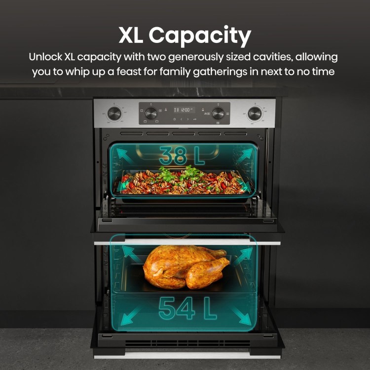Hisense Hi6 BUD714221CX Built-Under Electric Double Oven - Stainless Steel - Image 6