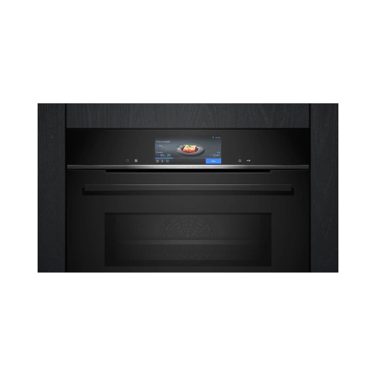 Siemens iQ700 Built-In Combination Microwave Oven - Black - Image 2