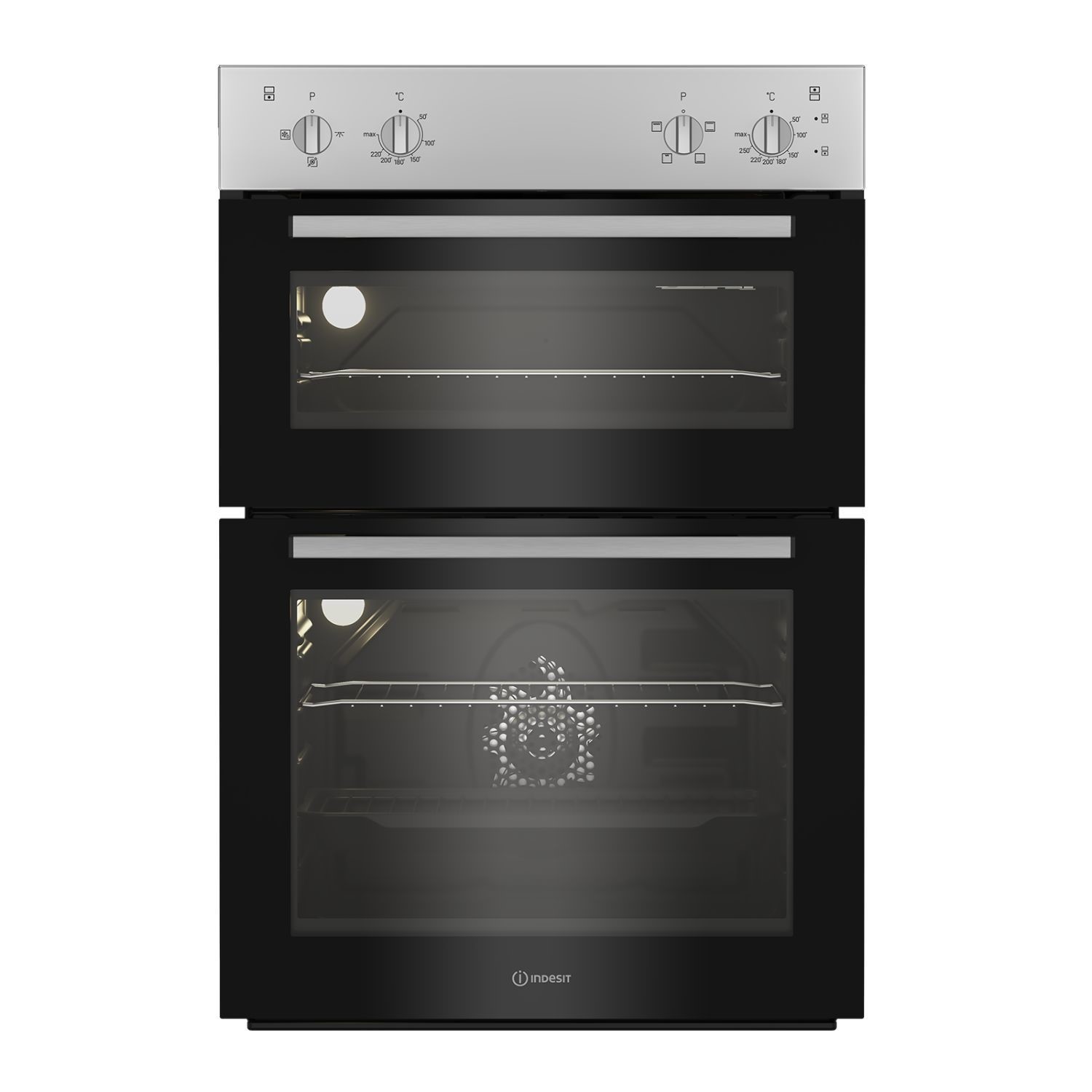 Indesit DII10NS Electric Built In Double Oven - Silver