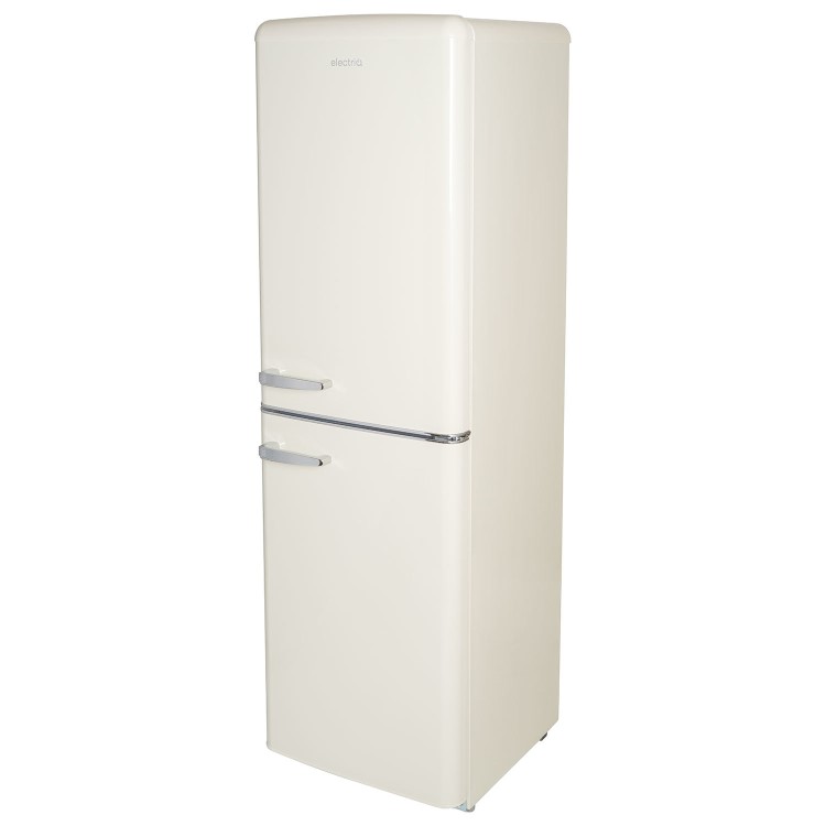 electriQ 246 Litre 50/50 Retro Freestanding Fridge Freezer - Cream - Image 2