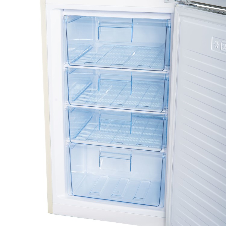 electriQ 246 Litre 50/50 Retro Freestanding Fridge Freezer - Cream - Image 8