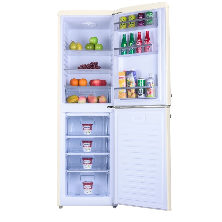 electriQ 246 Litre 50/50 Retro Freestanding Fridge Freezer - Cream - Image 9