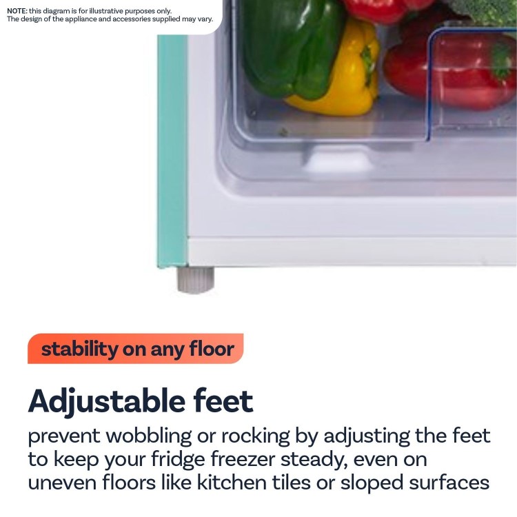electriQ 244 Litre 60/40 Freestanding Fridge Freezer - Blue - Image 5