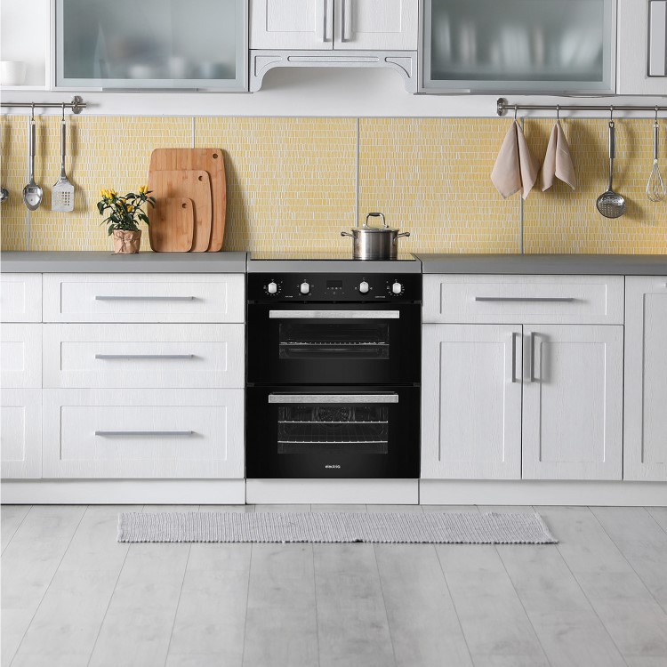 Refurbished electriQ EQBUDOBLK 60cm Double Built Under Electric Oven Black - Image 5