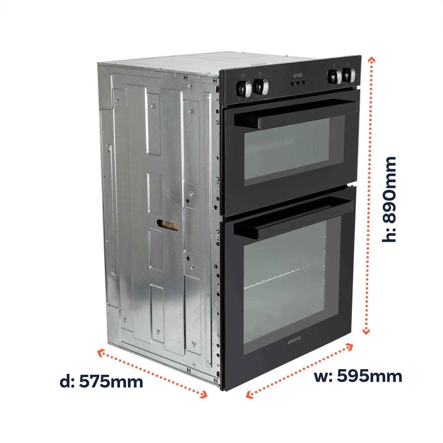 electriQ Built-In Electric Double Oven - Black - Image 5