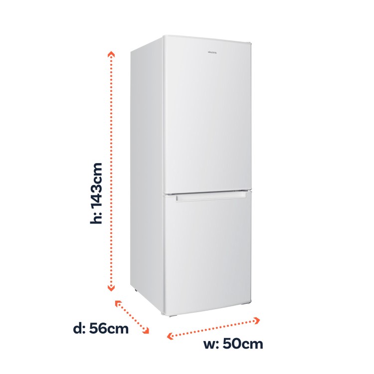 electriQ 168 Litre 70/30 Freestanding Fridge Freezer - White - Image 3