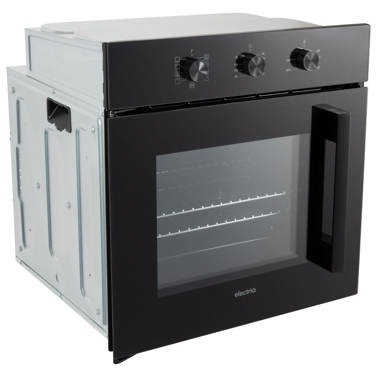 electriQ Fan Assisted Single Oven with Side Opening Door - Black - Image 2