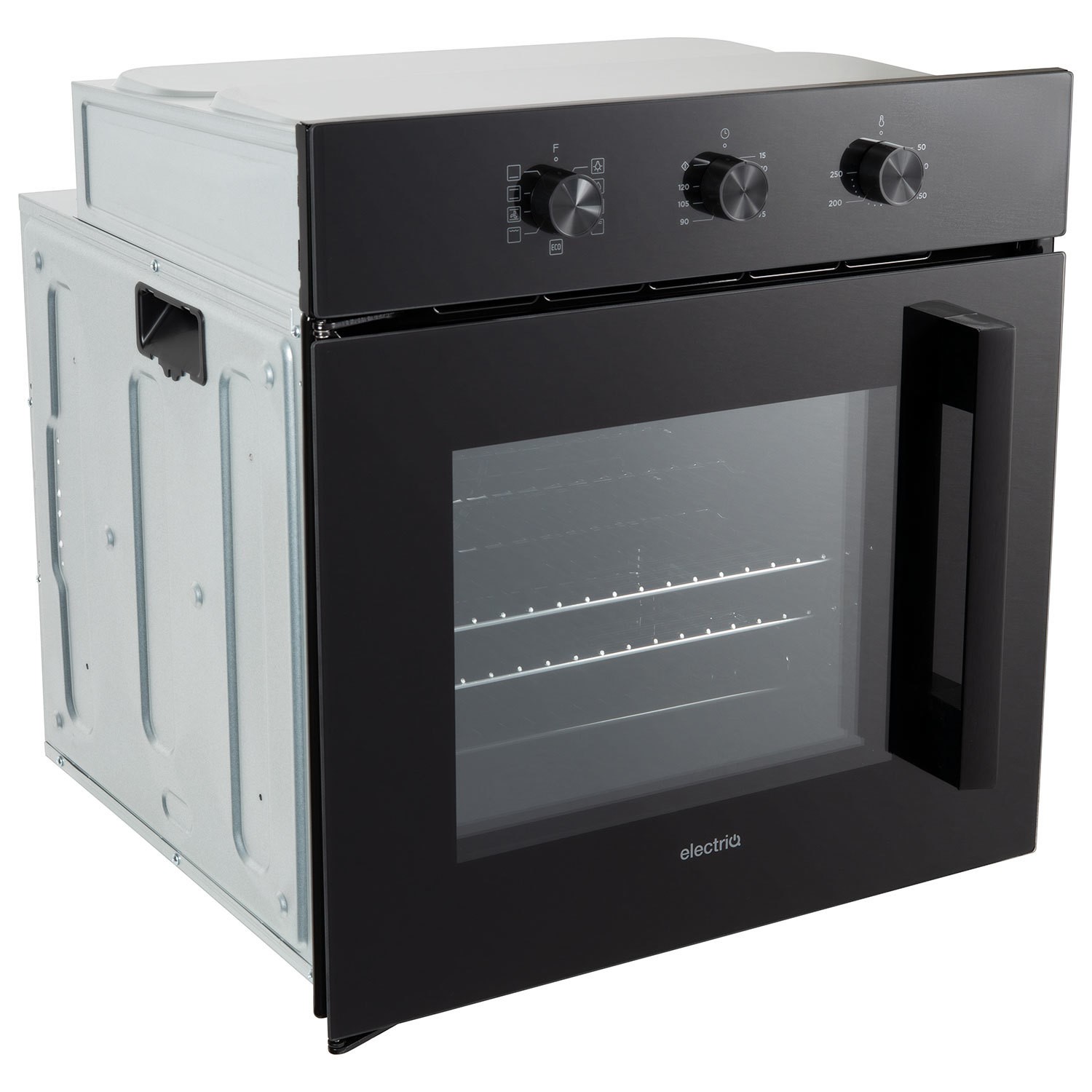 electriQ Fan Assisted Single Oven with Side Opening Door - Black - Image 2