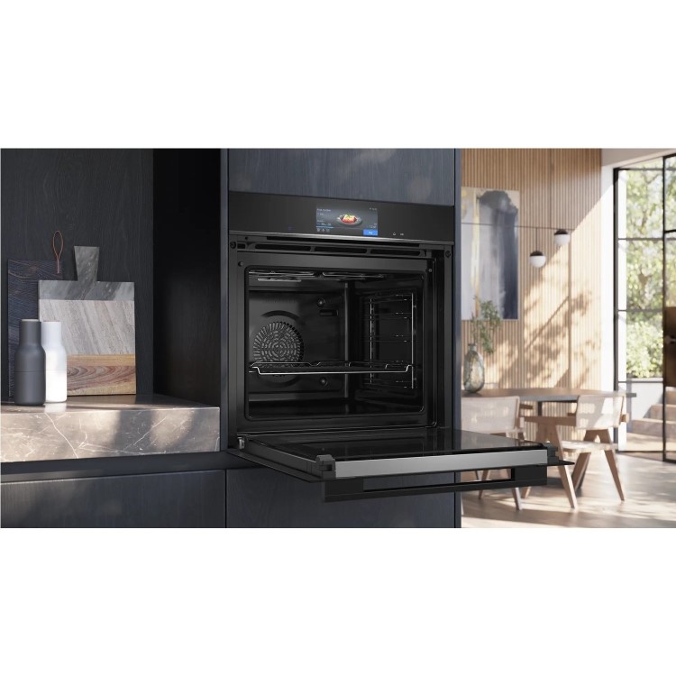 Siemens iQ700 HB778G3B1B Electric Self Cleaning Single Oven - Black - Image 4