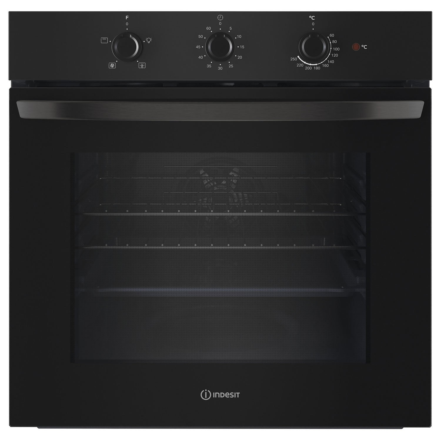 Indesit IO233BUK Click&Clean Electric Single Oven - Black