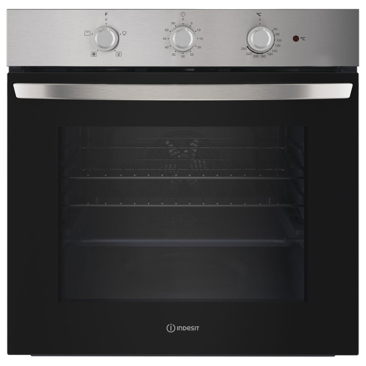 Indesit IO233XUK Click&Clean Electric Single Oven - Stainless Steel