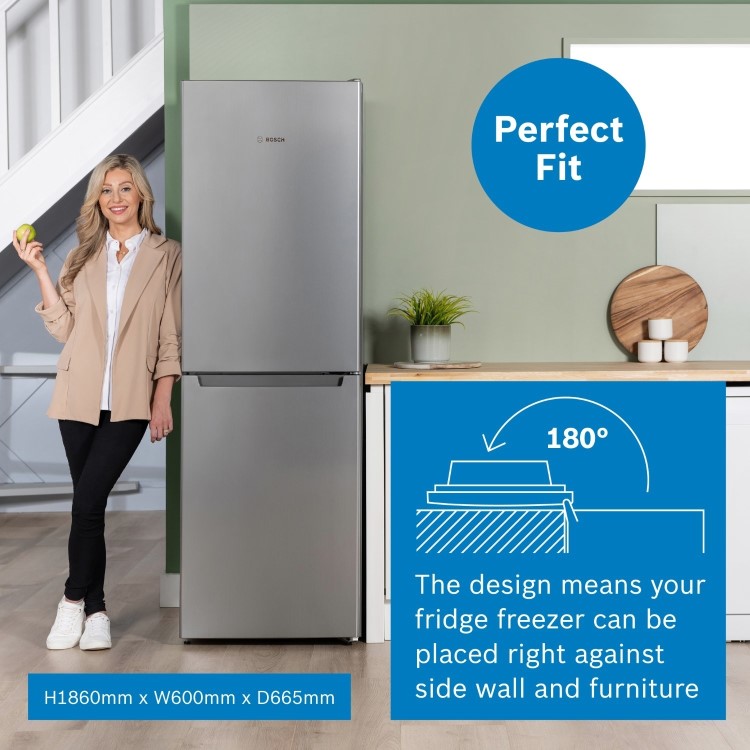 Bosch Serie 2 300 Litre 50/50 Freestanding Fridge Freezer Frost Free - Stainless Steel Look - Image 9