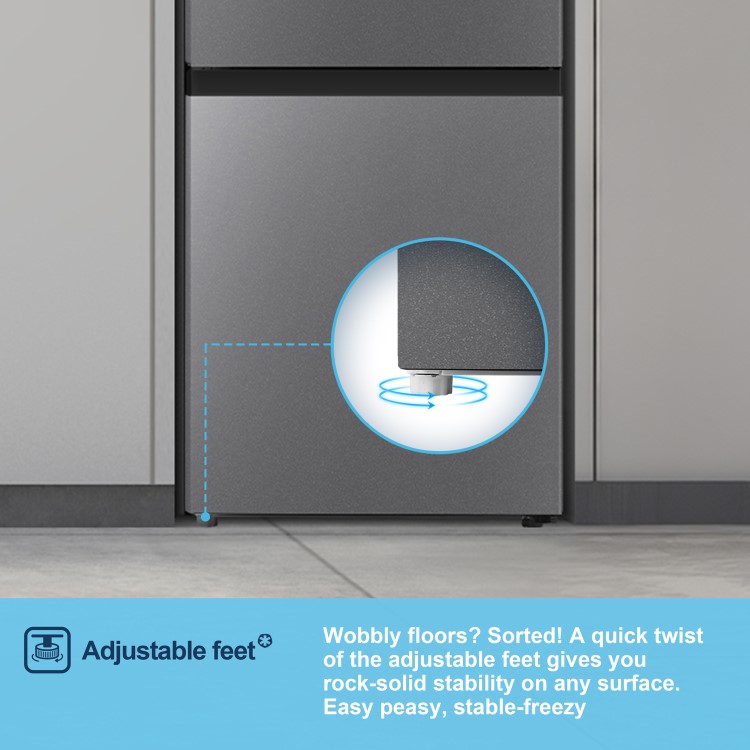 Fridgemaster 175 Litre 60/40 Freestanding Fridge Freezer - Silver - Image 10