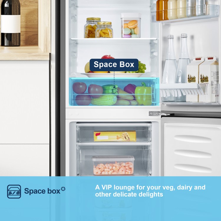 Fridgemaster 175 Litre 60/40 Freestanding Fridge Freezer - Silver - Image 6