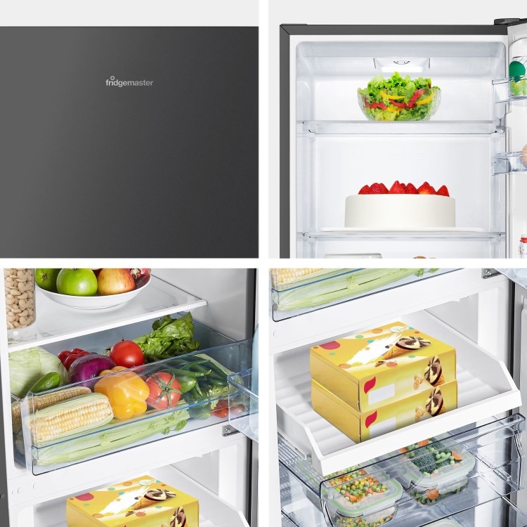 Fridgemaster 252 Litre 50/50 Freestanding Fridge Freezer - Black - Image 3