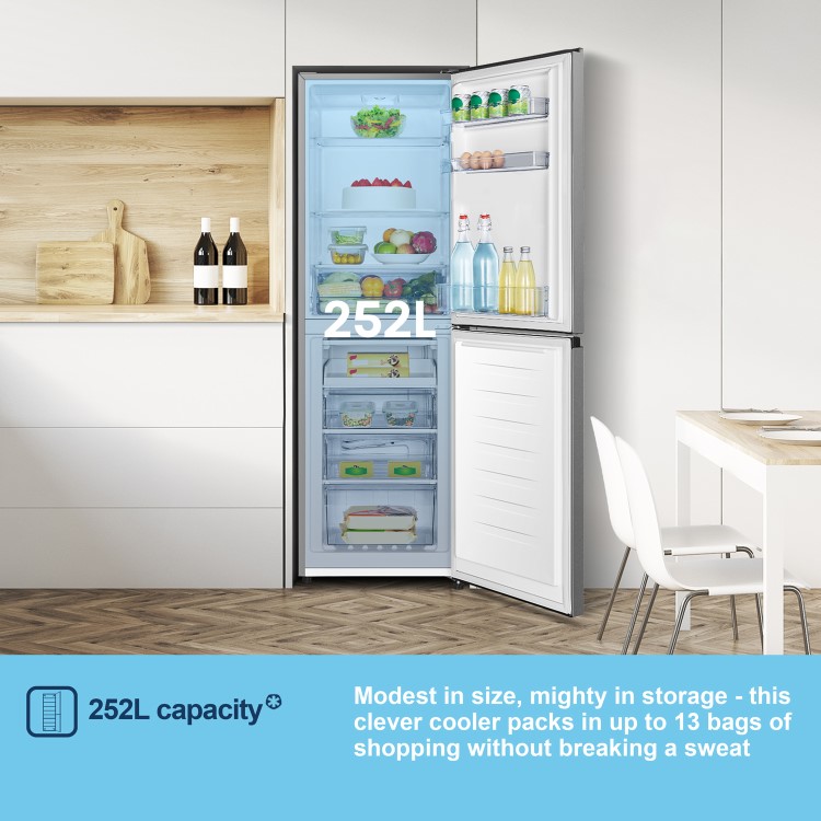 Fridgemaster 252 Litre 50/50 Freestanding Fridge Freezer - Black - Image 4