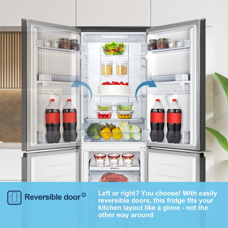 Fridgemaster 256 Litre 50/50 Freestanding Fridge Freezer - Black - Image 11