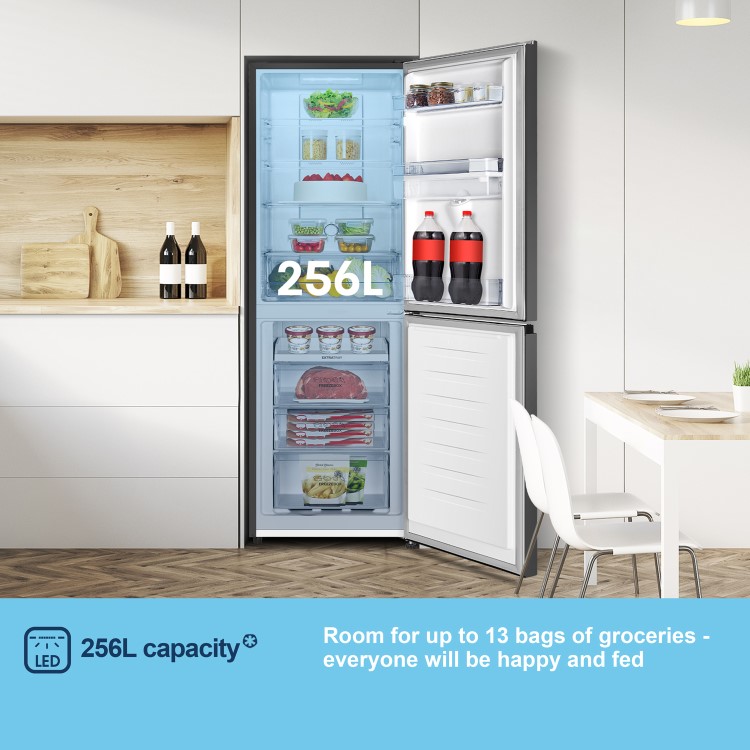 Fridgemaster 256 Litre 50/50 Freestanding Fridge Freezer - Black - Image 4