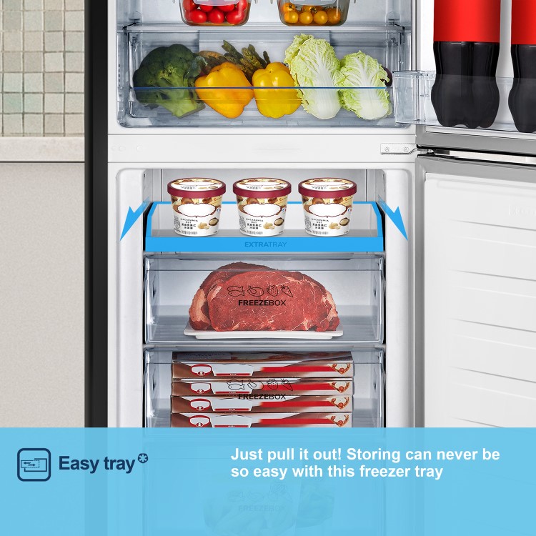 Fridgemaster 256 Litre 50/50 Freestanding Fridge Freezer - Black - Image 5