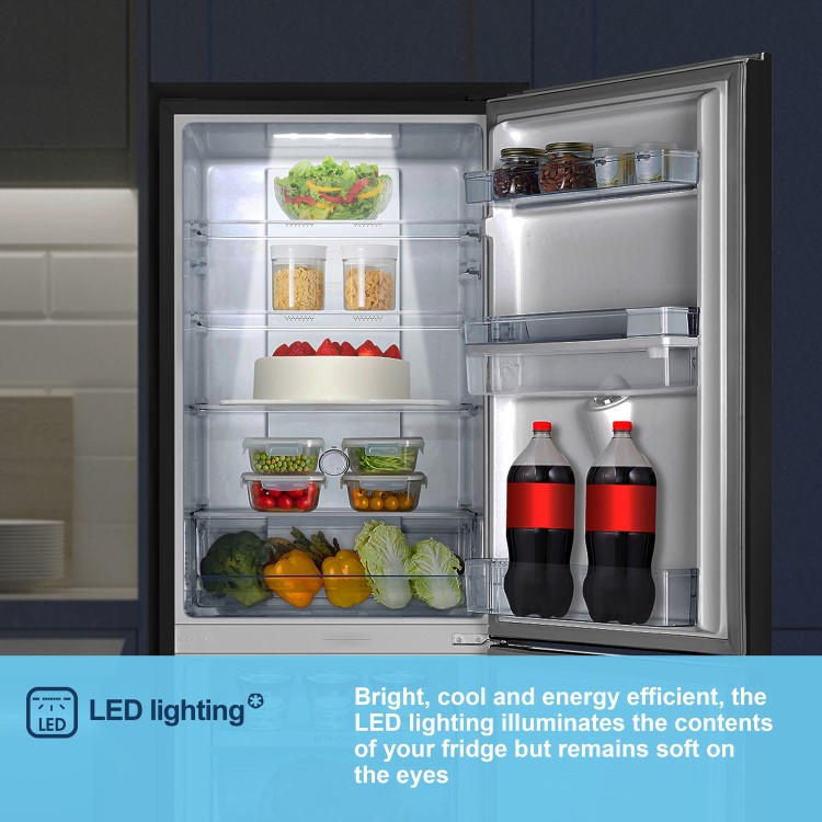 Fridgemaster 256 Litre 50/50 Freestanding Fridge Freezer - Black - Image 8