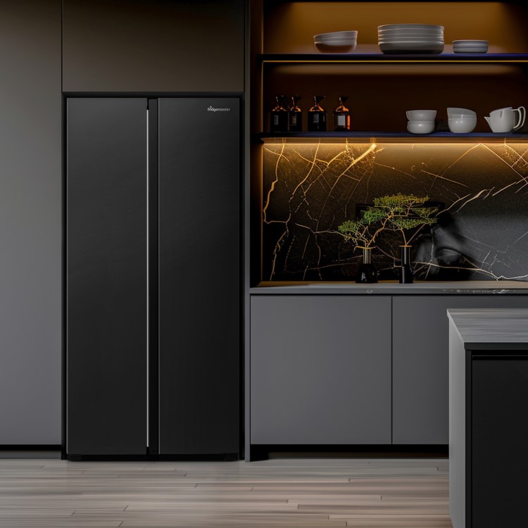 Fridgemaster 441 Litre Side-By-Side American Fridge Freezer - Black - Image 13