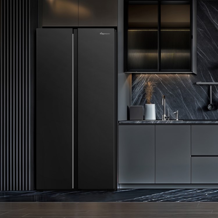 Fridgemaster 441 Litre Side-By-Side American Fridge Freezer - Black - Image 15