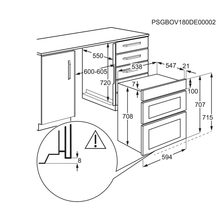 AEG 6000 Series OU5NU20B Built Under Electric Double Oven - Black - Image 5