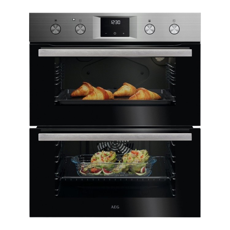 AEG 6000 Series OU5NU20M Built Under Electric Double Oven - Stainless Steel