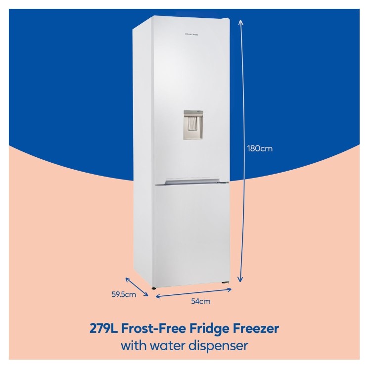 Russell Hobbs 279 Litre 70/30 Freestanding Fridge Freezer with Water Dispenser - White - Image 5